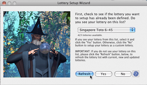 Lottery Setup Wizard screenshot
