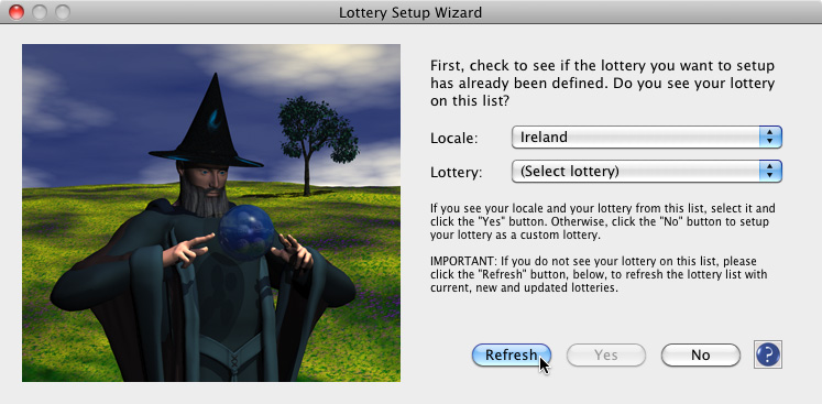 Lottery Setup Wizard screenshot