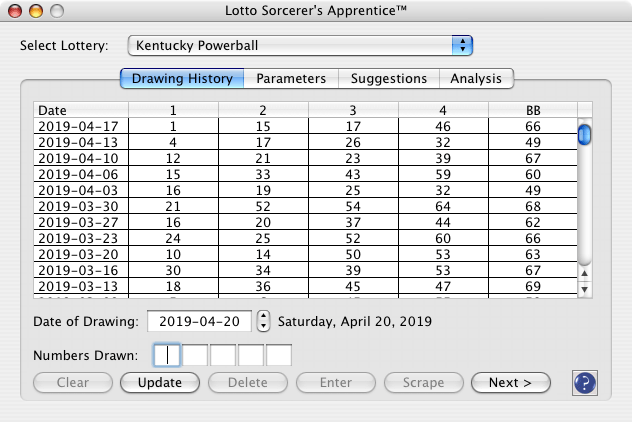 Drawing History tab