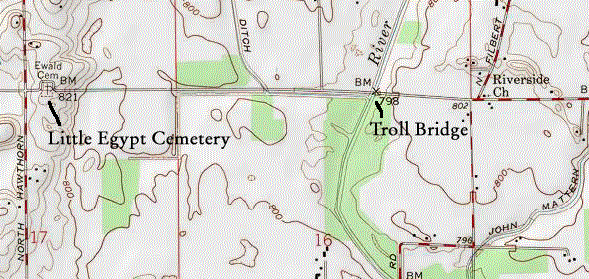 Map of the Troll Bridge area