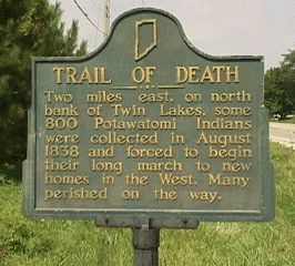 Sign marking the Trail of Death, photo by Jim Schwartz